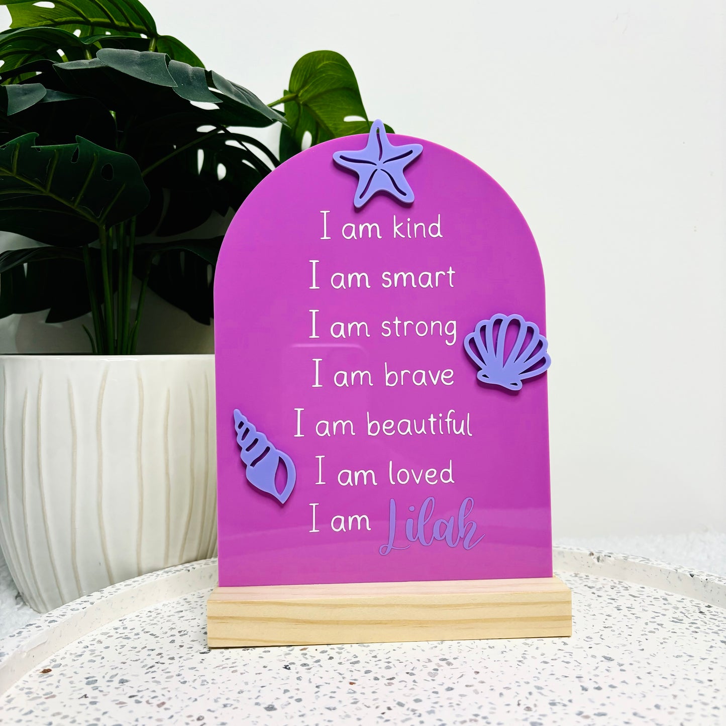 Seashell Affirmations Plaque