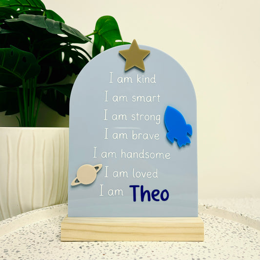 Outer Space Affirmations Plaque