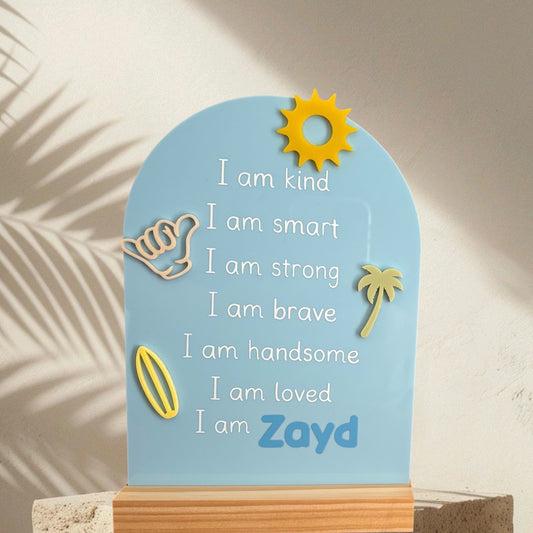 Surfy Vibes Affirmations Plaque