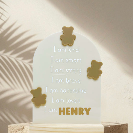 Teddy Bear Affirmations Plaque