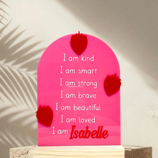 Strawberry Affirmations Plaque