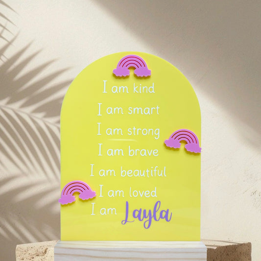 Rainbow Affirmations Plaque