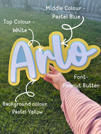 Triple Layered Acrylic Name Plaque
