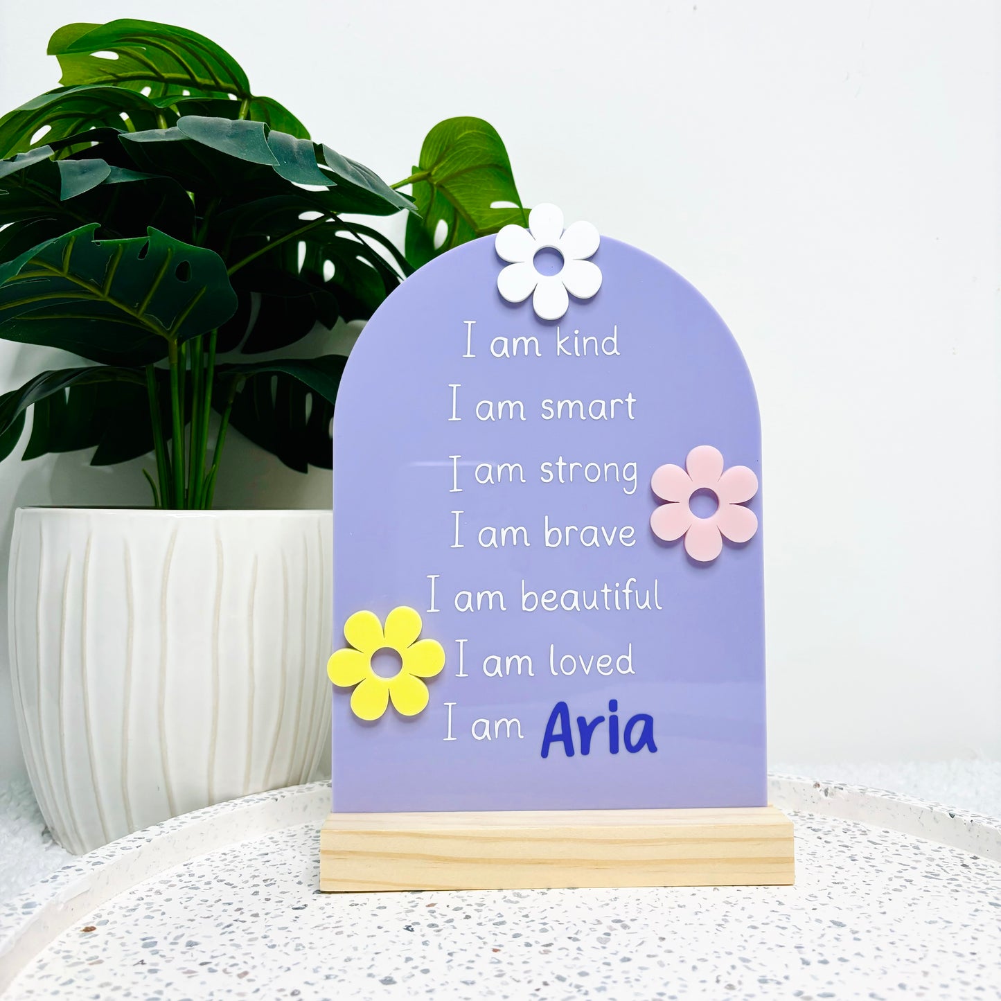 Flower Affirmations Plaque