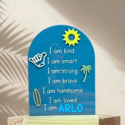 Surfy Vibes Affirmations Plaque