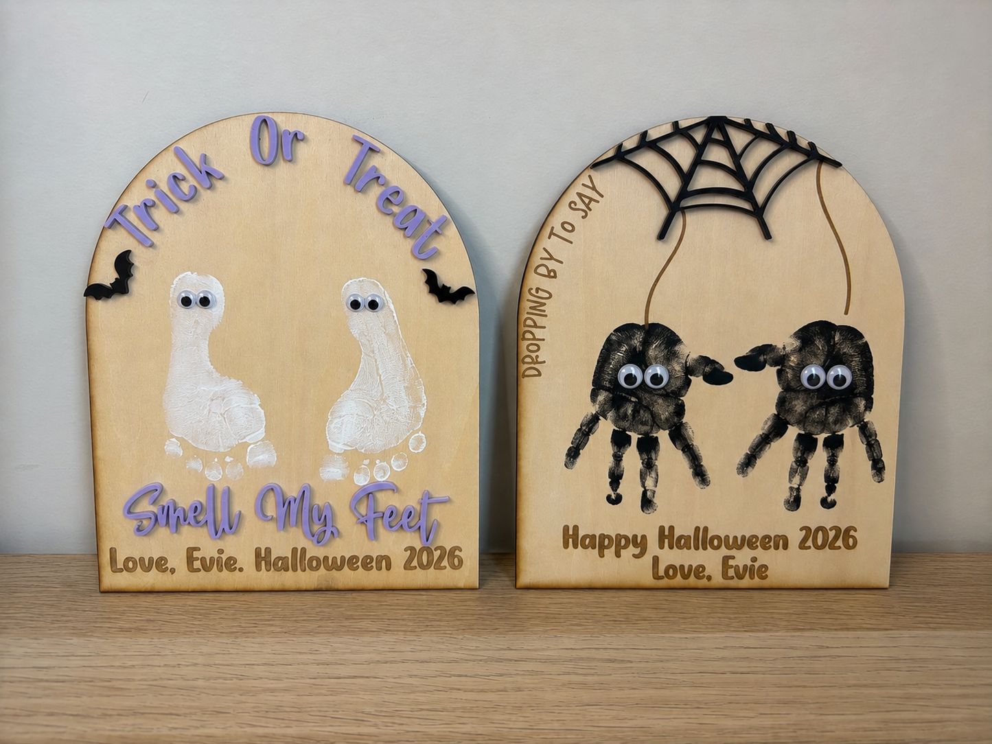 Baby Footprint Halloween Keepsake Plaque