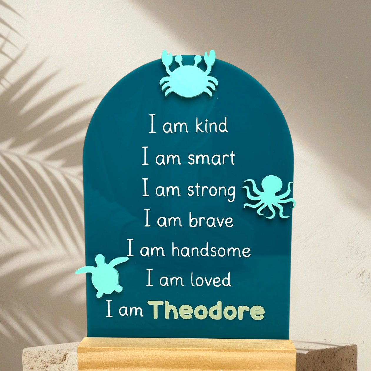 Sea Creatures Affirmations Plaque