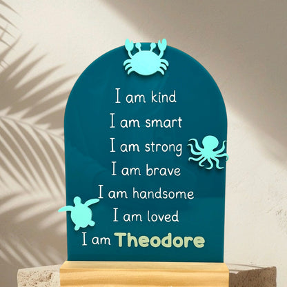 Sea Creatures Affirmations Plaque
