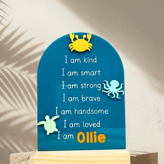 Sea Creatures Affirmations Plaque