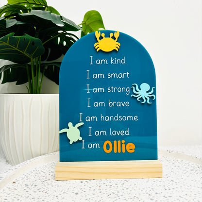 Sea Creatures Affirmations Plaque
