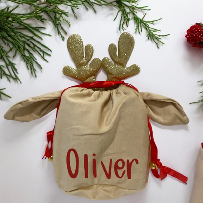 Mini Reindeer Velvet Gift Bag