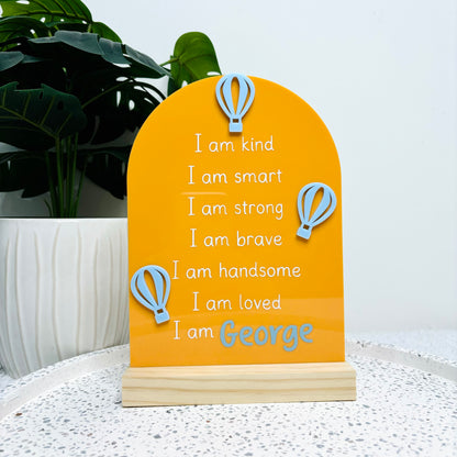 Hot Air Balloon Affirmations Plaque