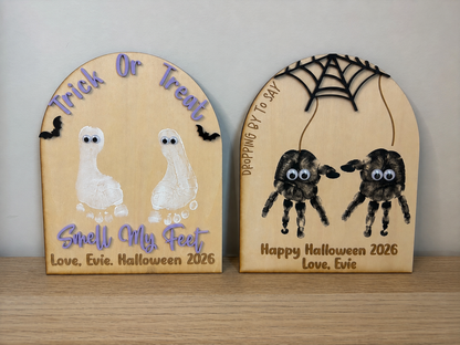 Baby Handprint Halloween Keepsake Plaque