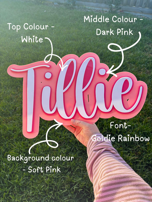 Triple Layered Acrylic Name Plaque