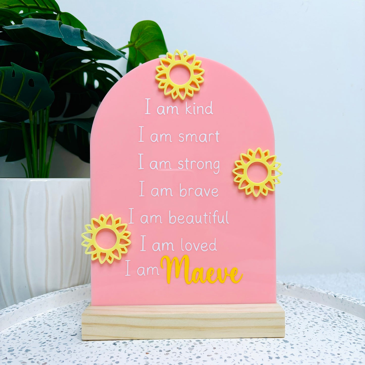 Sunflower Affirmations Plaque