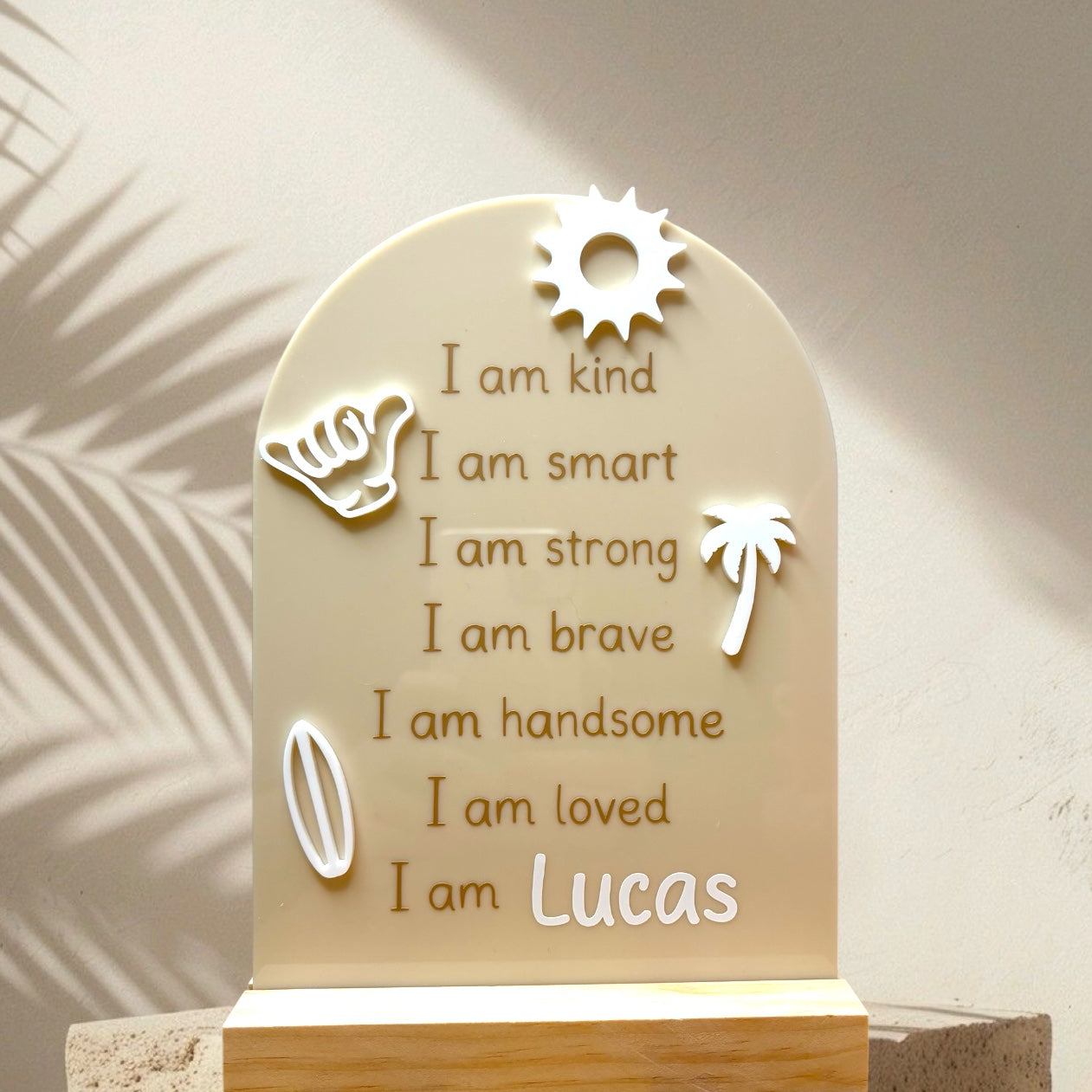 Surfy Vibes Affirmations Plaque