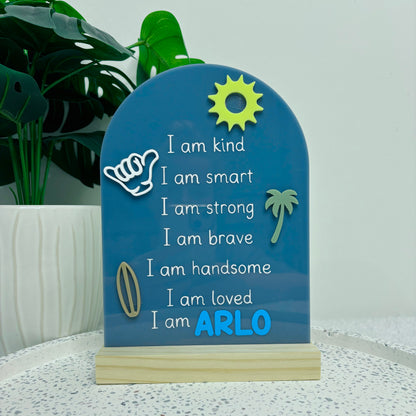 Surfy Vibes Affirmations Plaque