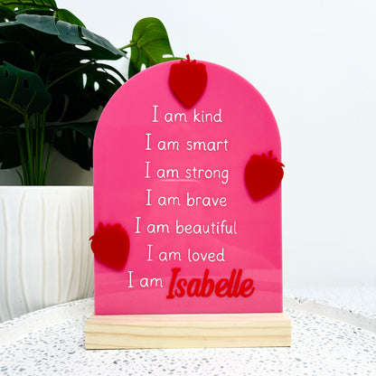 Strawberry Affirmations Plaque