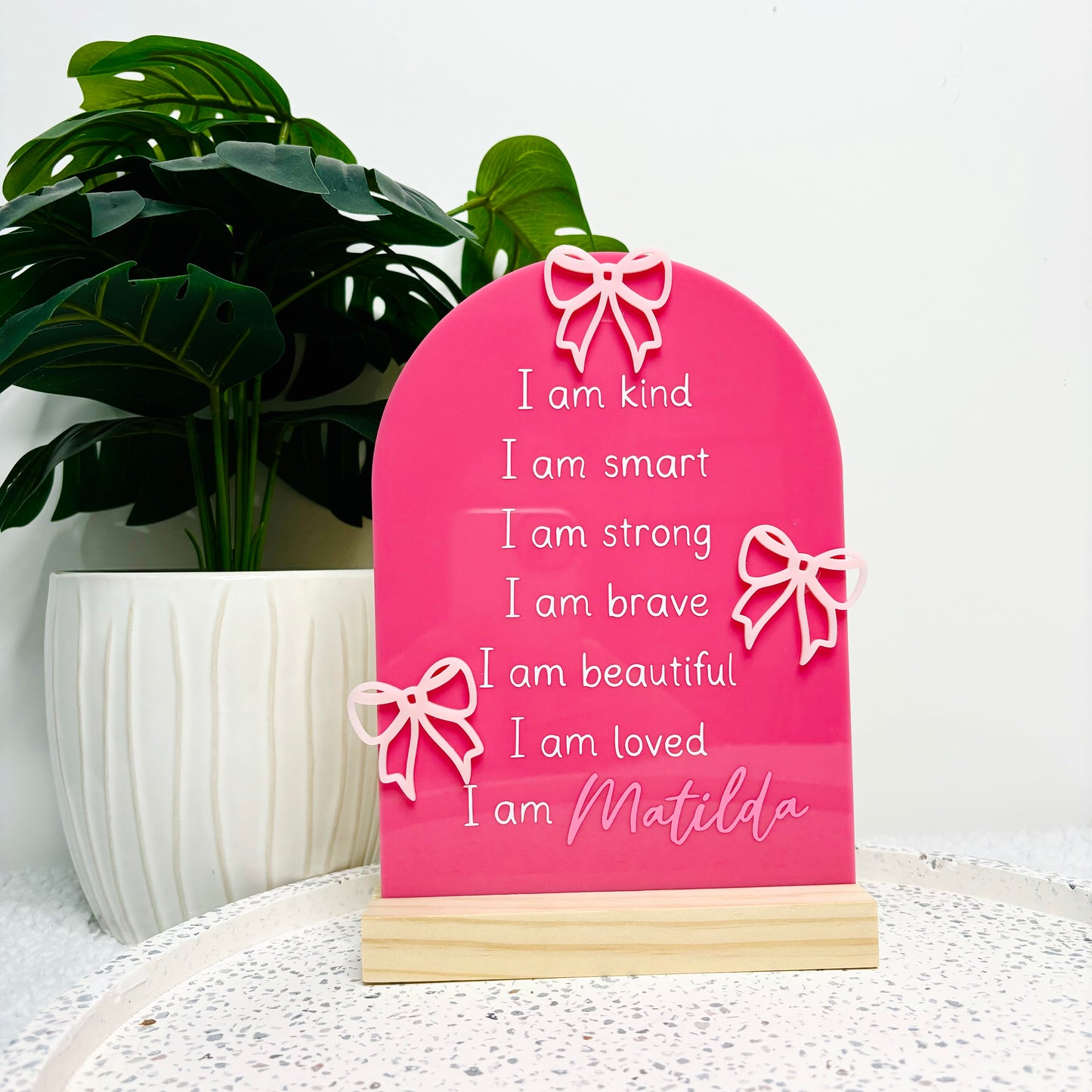 Bow Affirmations Plaque
