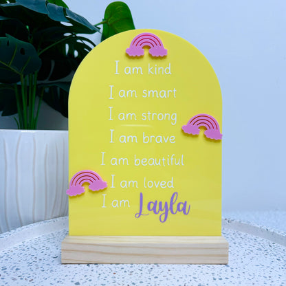 Rainbow Affirmations Plaque