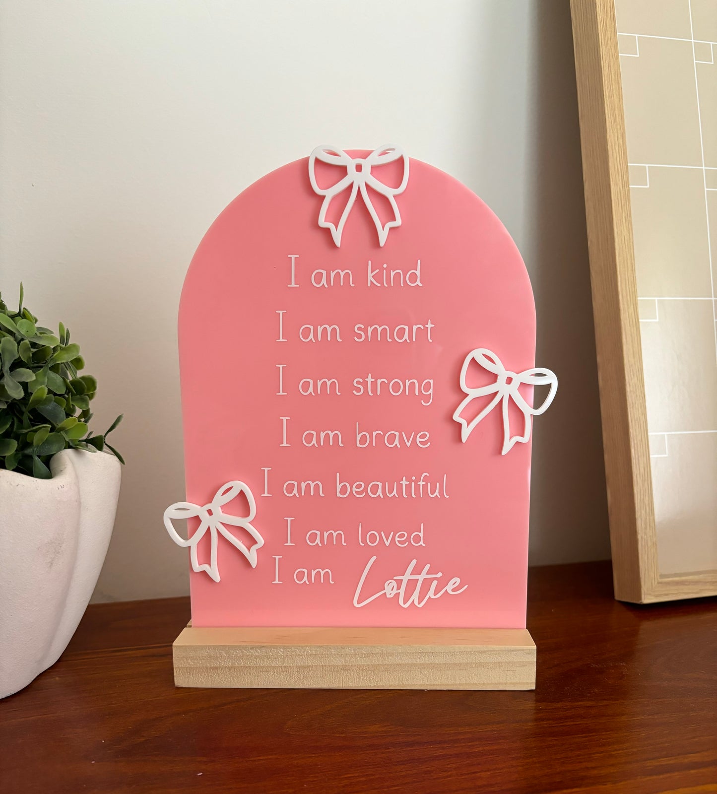 Bow Affirmations Plaque