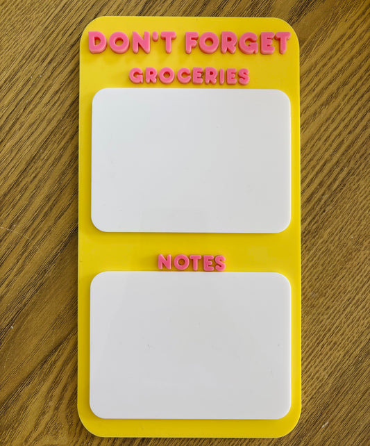 Notes and Grocery List Fridge Board