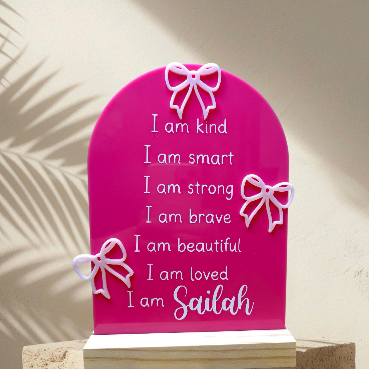 Bow Affirmations Plaque
