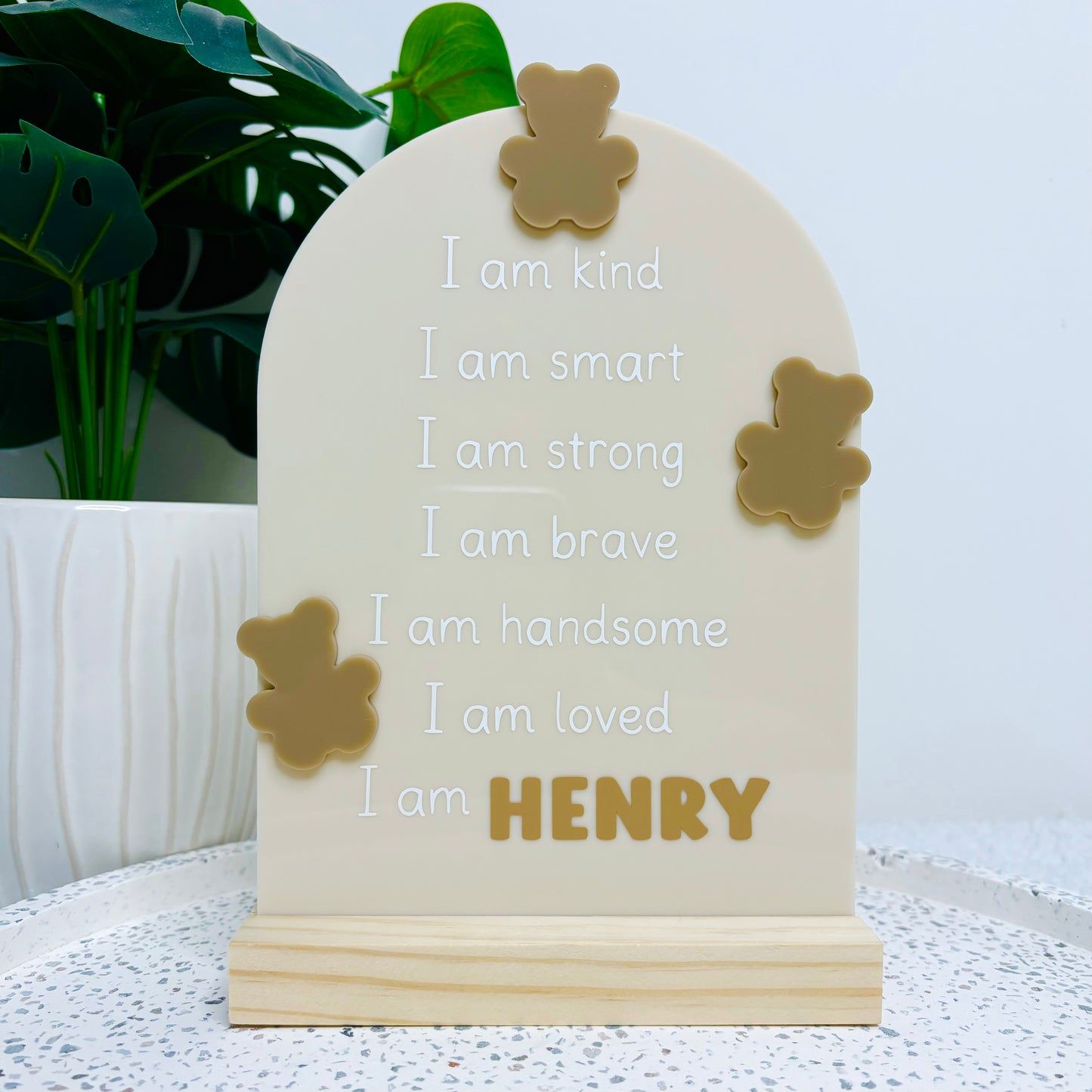 Teddy Bear Affirmations Plaque