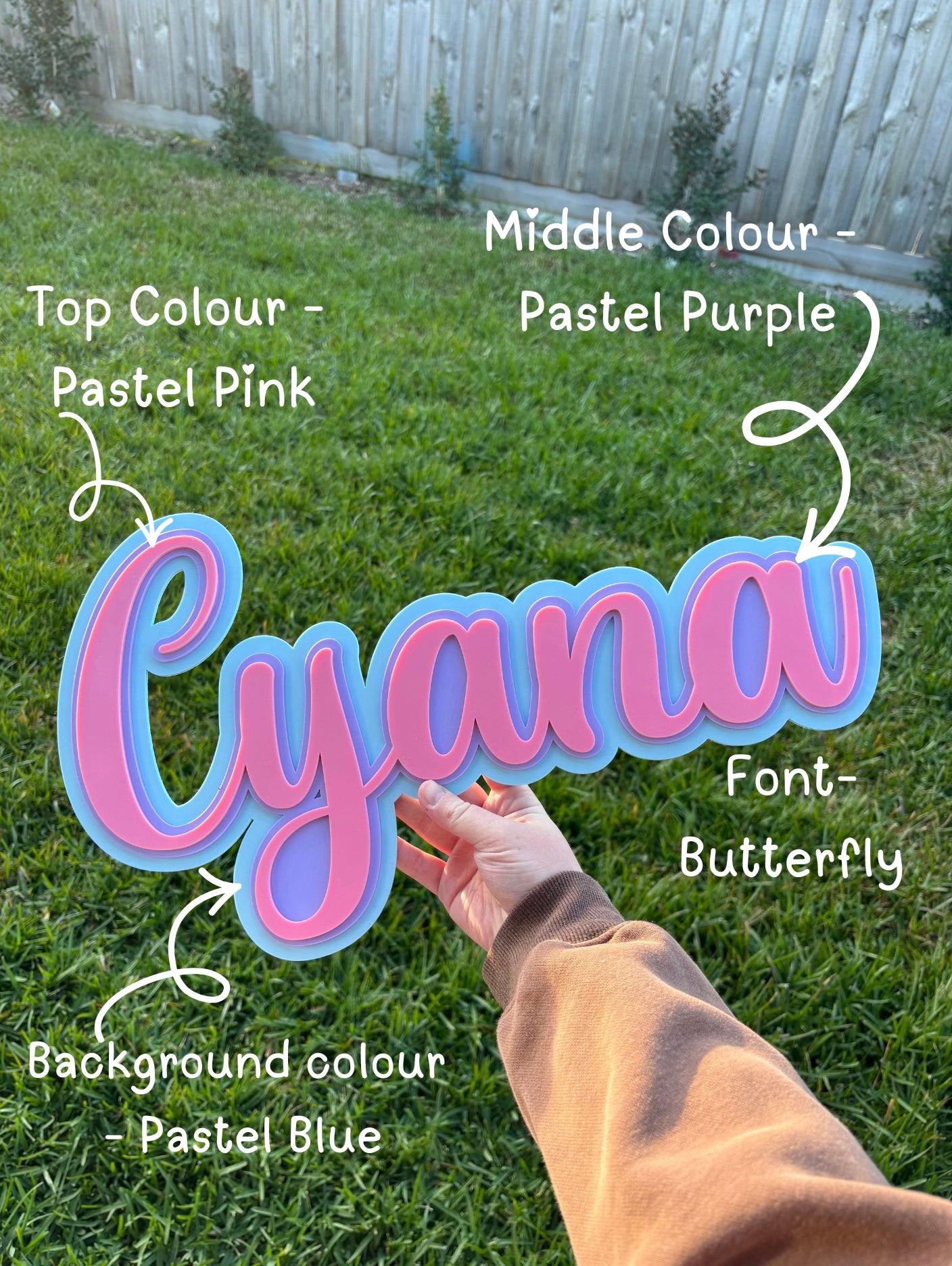 Triple Layered Acrylic Name Plaque