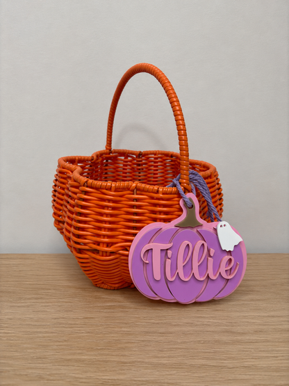 Personalised Pumpkin Basket Tag