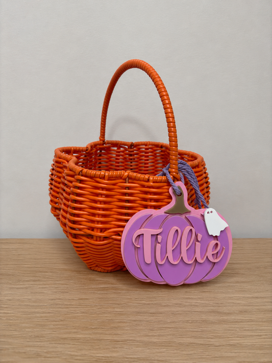 Personalised Pumpkin Basket Tag