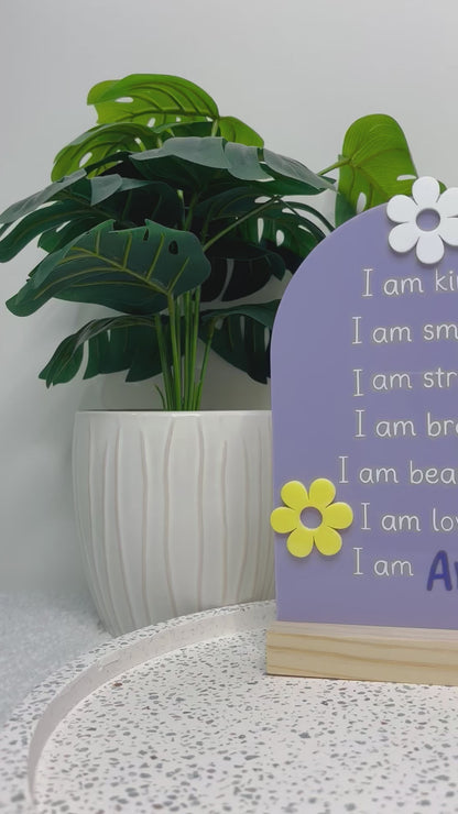 Flower Affirmations Plaque