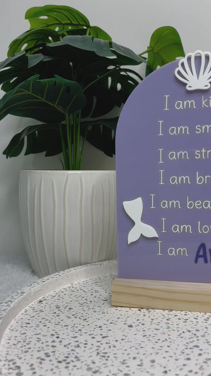 Mermaid Affirmations Plaque