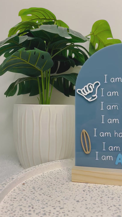Surfy Vibes Affirmations Plaque