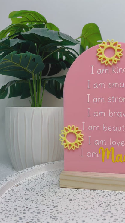 Sunflower Affirmations Plaque