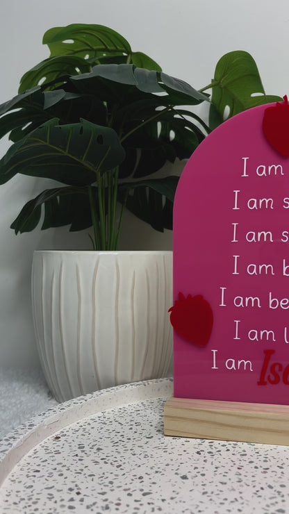 Strawberry Affirmations Plaque