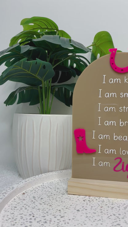 Cowboy / Cowgirl Affirmations Plaque