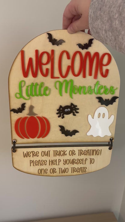 Trick or Treat Reversible Door Sign