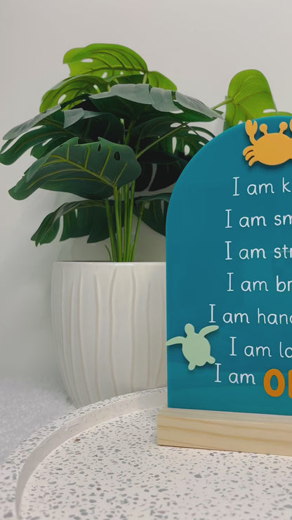 Sea Creatures Affirmations Plaque